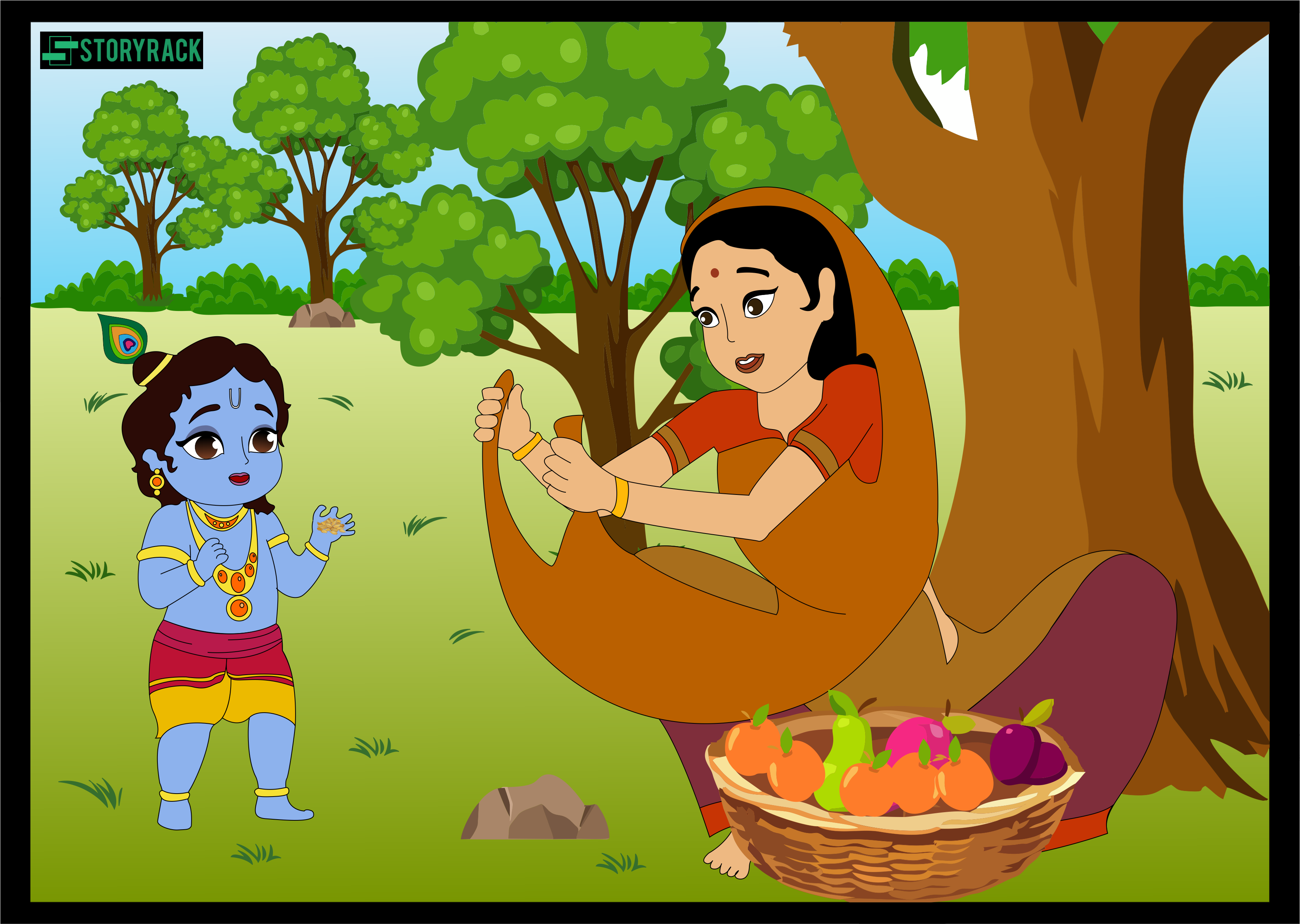 Krishna and the fruit vendor